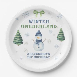 Winter Onederland Schneemann 1. Geburtstag  Pappteller