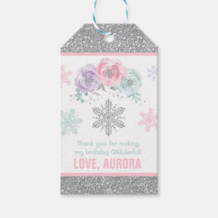 Winter ONEderland Silver Gastgeschenk Danke Tag Geschenkanhänger