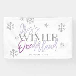 Winter ONEderland Silver Glitzer Lila  Iris Banner