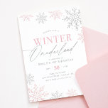 Winter Onederland Silver Pink Glitzer 1. Geburtsta Einladung<br><div class="desc">Laden Sie Freunde und Familie zu Ihrer kleinen Geburtstagsparty mit dieser Themeneinladung "Winter Onederland" ein,  die mit rosa und silbernen Schneeflocken aufwartet.</div>