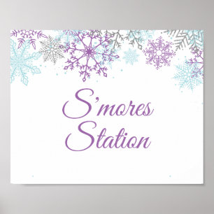 Winter Onederland S'mores-Station lila Poster