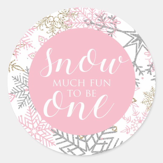 Winter Onederland Snow macht Spaß, ein Aufkleber z (Vorderseite)