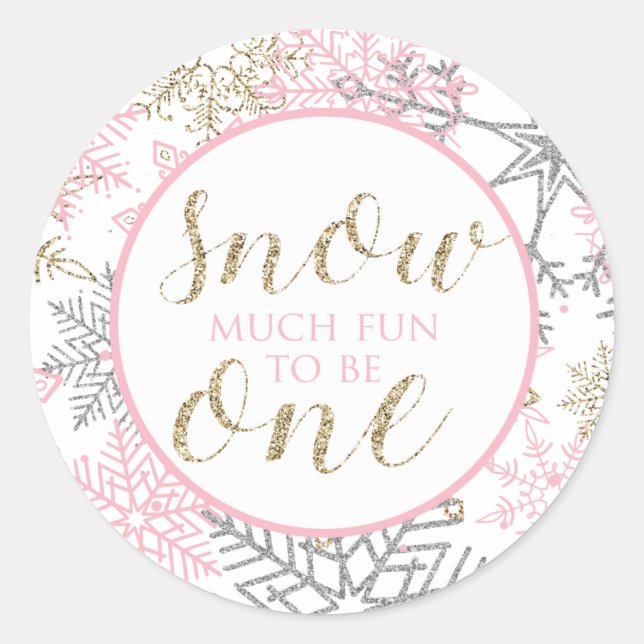 Winter Onederland Snow Viel Spaß, ein Aufkleber zu (Vorderseite)