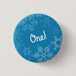 Winter Onederland Snowflake 1. Geburtstag Party Button