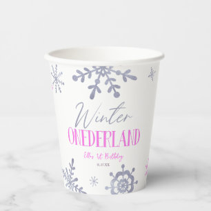 Winter ONEderland Snowflake 1. Geburtstag Party Pappbecher