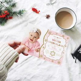 Winter Onederland Snowflake Einladung zum Geburtst