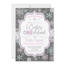 Winter ONEderland Snowflake Geburtstag Einladung