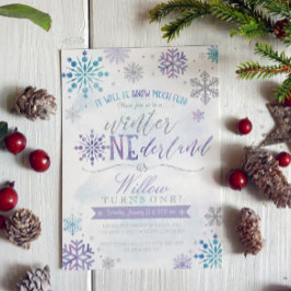 Winter ONEderland Snowflake Geburtstag Einladung