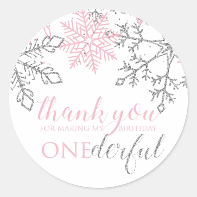 Winter Onederland Snowflake Sticker (Vorderseite)