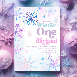 Winter Onederland Snowflakes Girl Einladung