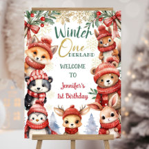 Winter ONEderland Tiere Weihnachten 1. Geburtstag