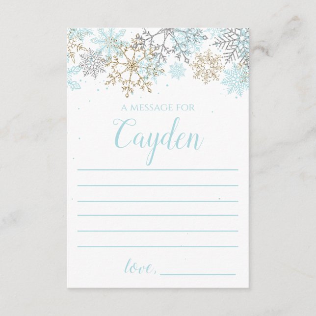 Winter Onederland Time Capsule carte de note bleu (Devant)