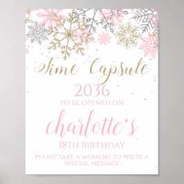 Winter ONEderland Time Capsule Sign Poster