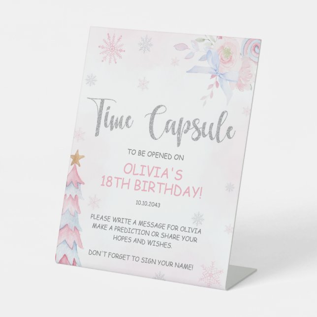 Winter Onederland Time Capsule Sign Sockelschild (Vorderseite)