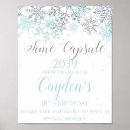 Winter ONEderland Time Kapsel Blaues Silber signie Poster