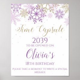 Winter ONEderland Time Kapsel Lila Gold signieren Poster