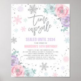 Winter ONEderland Time Kapsel Rosa und Silber Poster