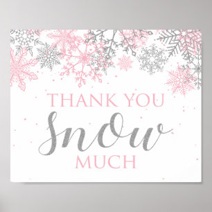 Winter Onederland Vielen Dank für die rosa Silbers Poster