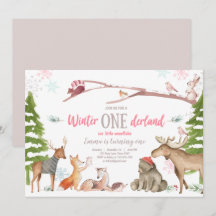Winter ONEderland Wald Rosa Geburtstag