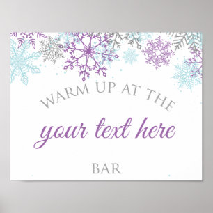 Winter Onederland Warm Up bearbeitbares Lila Poste Poster