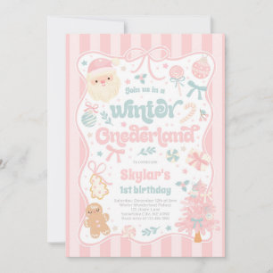 Winter Onederland Weihnachten Coquette Schleife Ge Einladung
