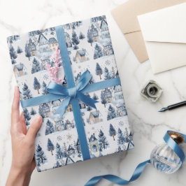 Winter Onederland Weihnachtshäuser Geburtstag Geschenkpapier