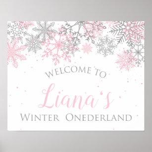 Winter Onederland Welcome Sign Poster