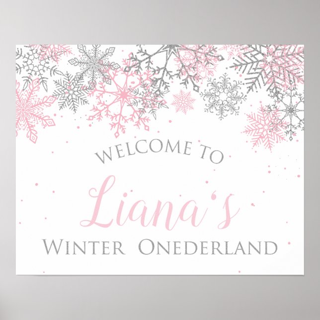 Winter Onederland Welcome Sign Poster (Vorne)