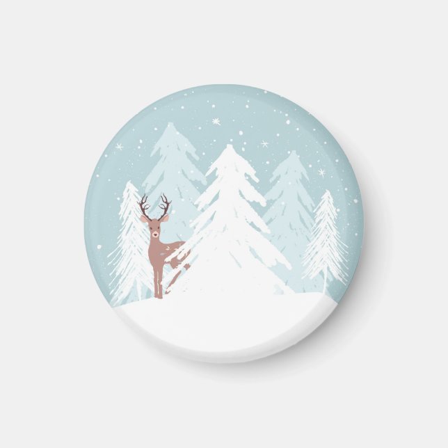 Winter Onederland Wonderland Deer Birthday Magnet (Vorne)