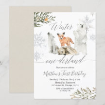Winter Onederland Woodland Animal Geburtstag