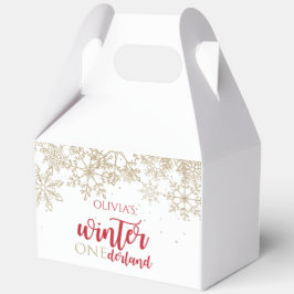 Winter ONEdernald Red and Gold Snowflake Geburtsta Geschenkschachtel