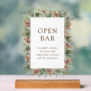 Winter Open Bar Acryl-Schild Acrylschild
