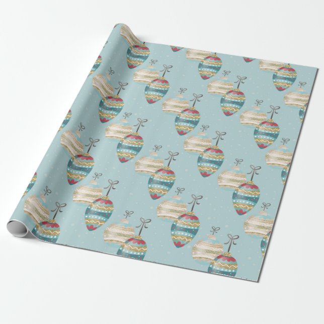Winter Ornament Christmas Wrapping Paper Geschenkpapier (Ungerollt)