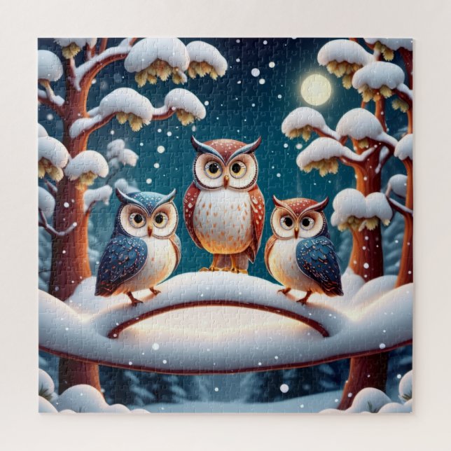 Winter Owl Jigsaw Puzzle (Vertikal)