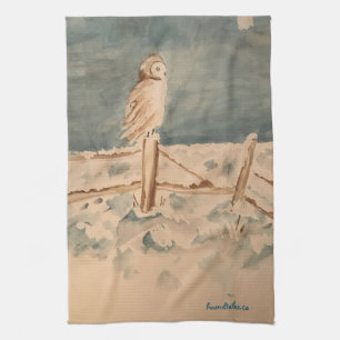 Winter Owl Teetuch Geschirrtuch