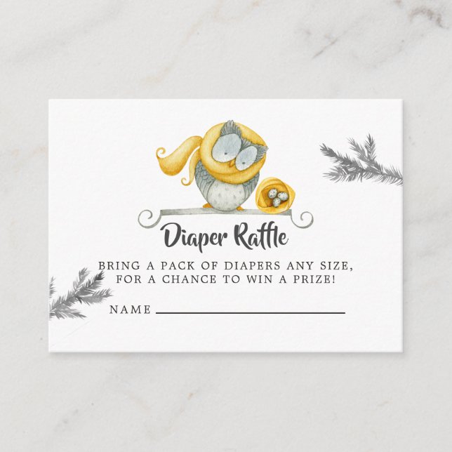 Winter Owl Weihnachtsduschdusche Windelwanne Begleitkarte (Vorderseite)