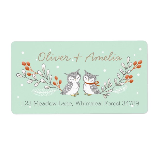 Winter Owls Address Labels (Vorne)