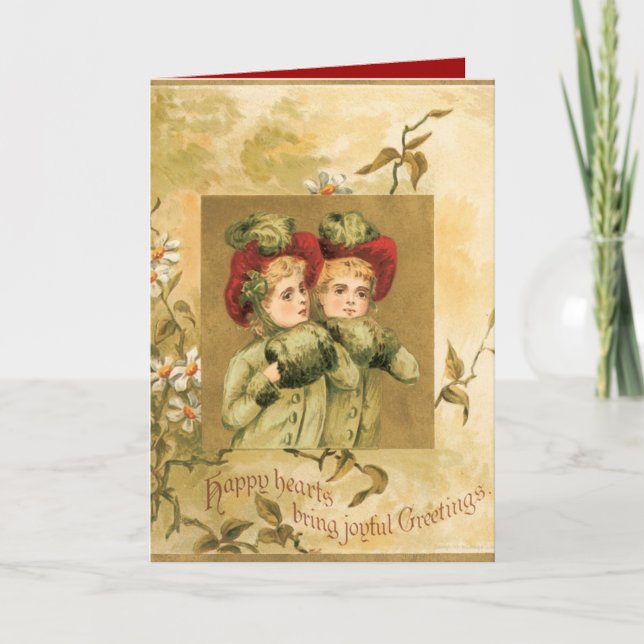 Winter paart Weihnachtskarte Feiertagskarte (Vorderseite)