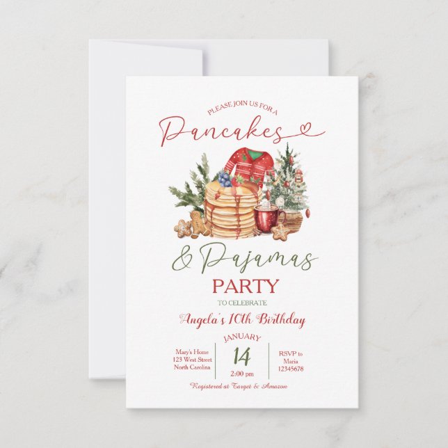 Winter Pancakes & Pajamas Cookies Gingerbread Einladung (Vorderseite)