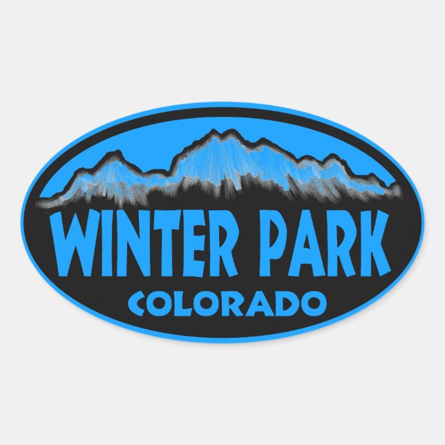 Winter Park Colorado blaue ovale Aufkleber (Vorderseite)
