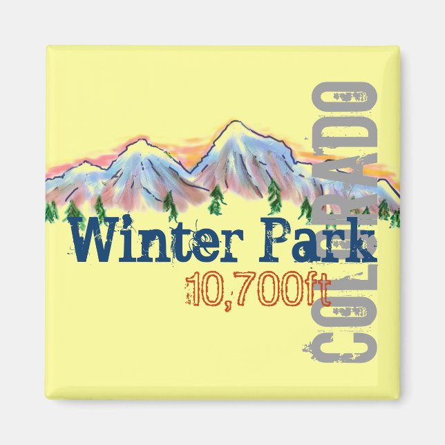 Winter Park Colorado Höhenmagnet Magnet (Vorne)