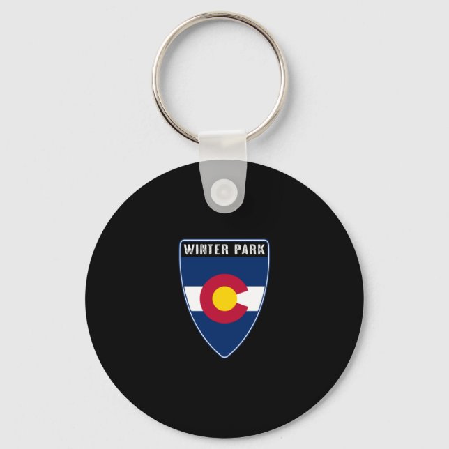 Winter Park Colorado Shield Schlüsselanhänger (Vorderseite)