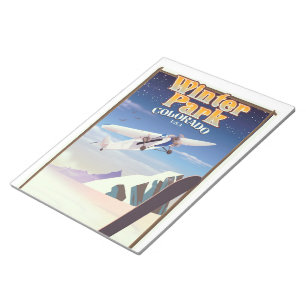 Winter Park colorado Vintage Reiseplakat Notizblock