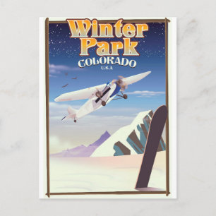 Winter Park Colorado Vintage-Reiseplakat Postkarte