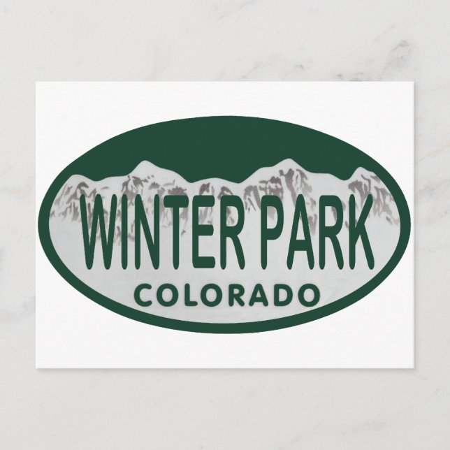 Winter Park Lizenz Oval Postkarte (Vorderseite)