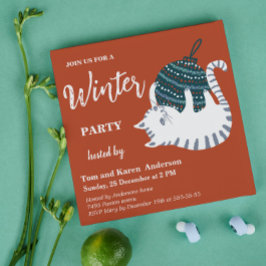 Winter Party Christmas Toy Cat Einladung