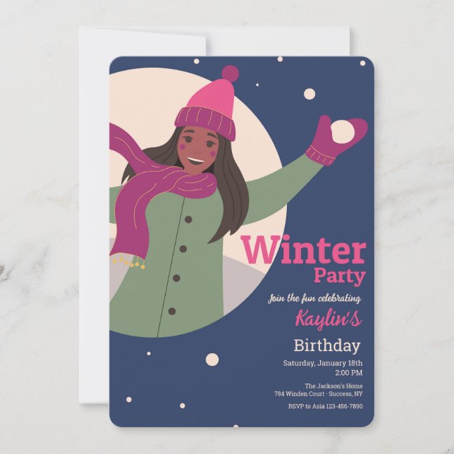 Winter-Party Einladungen (Vorderseite)