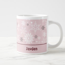 Winter Pastell Pink Snowflake Weihnachtssaison Jumbo-Tasse