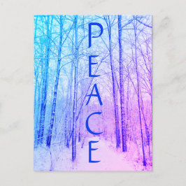 WINTER PEACE LILA POSTCARD POSTKARTE