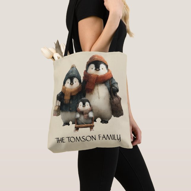 Winter Penguin Family Personalized Design Tasche (Von Nahem)